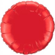 Balao Metalizado Redondo Vermelho 18 Polegadas