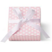 Caixa Para Lembrancinha Quadrada Poa Rosa/Branco F
