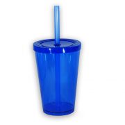 Copo Lembrancinha Milk Shake Happy Azul Neon 350Ml