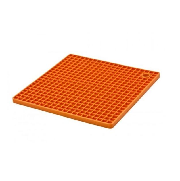 Descanso De Panela Em Silicone Quadrado Laranja