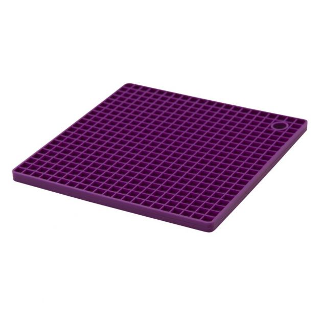 Descanso De Panela Em Silicone Quadrado Roxo