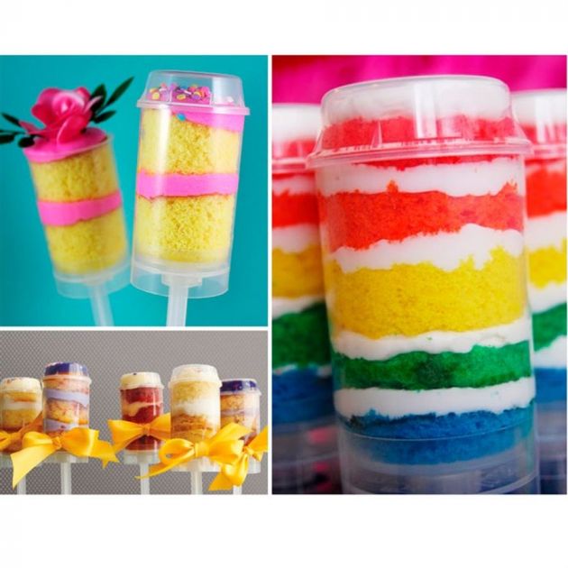 Embalagem Push Pop Cake Cristal 120 Unidades ""Fg""