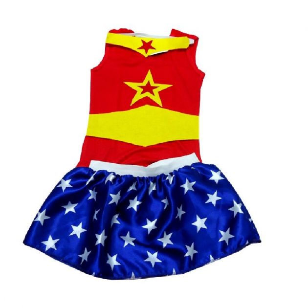 Fantasia Cosplay Infantil Menina Maravilha  G