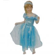 Fantasia Cosplay Infantil Princesa Menina Azul M