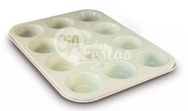 Forma Cupcakes Revestido Em Ceramica 12 Cavidades