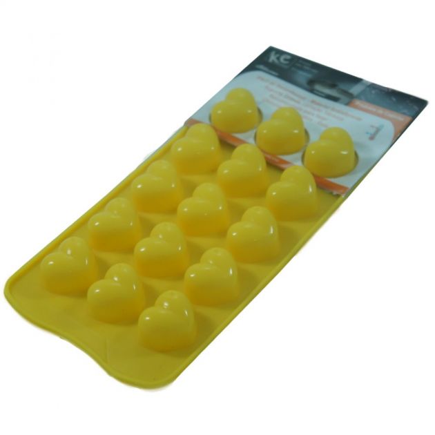 Forma De Coracao Amarelo Em Silicone 15 Cavidades