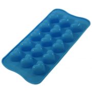 Forma De Coracao Azul Em Silicone 15 Cavidades