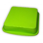 Forma Para Bolo Quadrada Em Silicone Verde