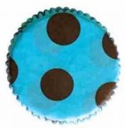 Forminha Greasepel Cupcake Azul Bolinha Marrom