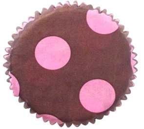 Forminha Greasepel Cupcake Marrom Bolinha Rosa