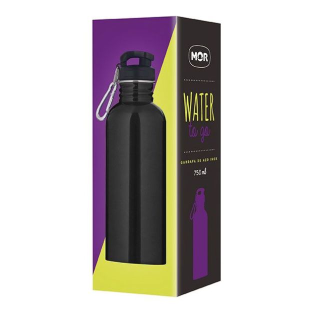 Garrafa De Aço Inox Preto Water To Go 750 Ml