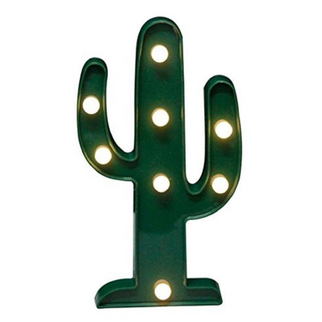 Luminária Abajur De Led Decorativo Cactos Verde