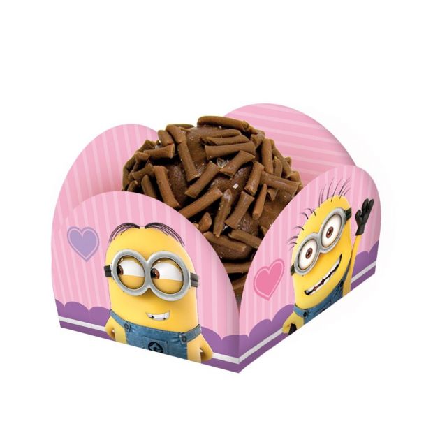 Porta Forminha Minions Linha Rosa 40 Unidades