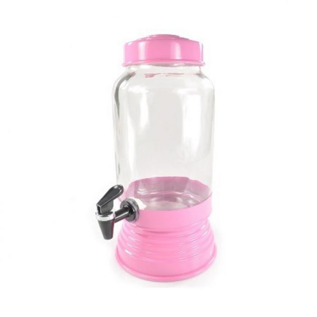 Suqueira De Vidro Refresqueira 3,2 L Rosa Claro	