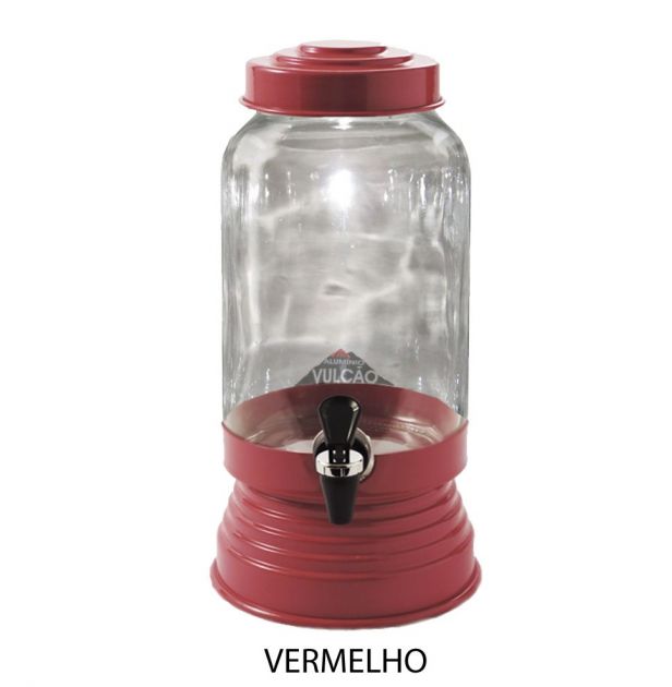 Suqueira De Vidro Refresqueira 3,2 Litros Vermelho