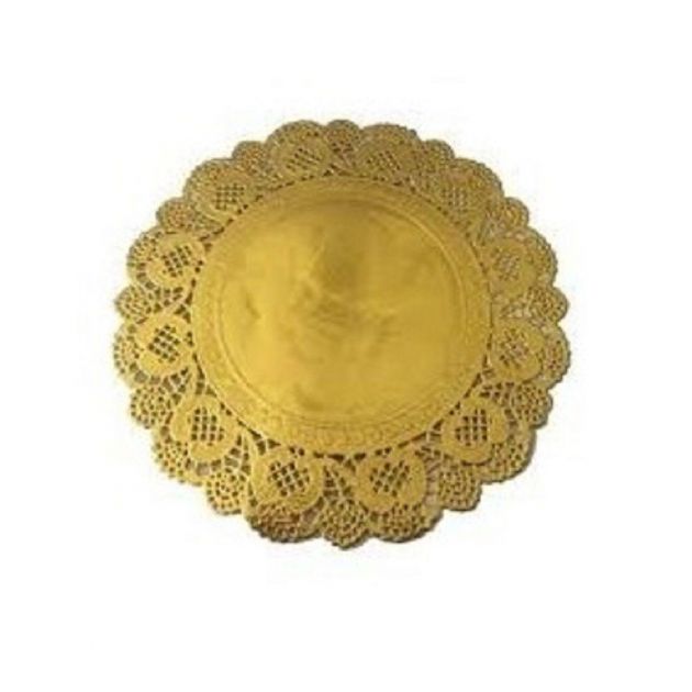 TOALHA DE PAPEL RENDADO DOILIES DOURADO 25,5 CM