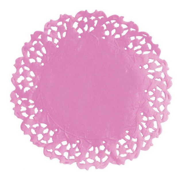 Toalha Rendada Papel Doilies 110 Rosa Bebe 50 Un